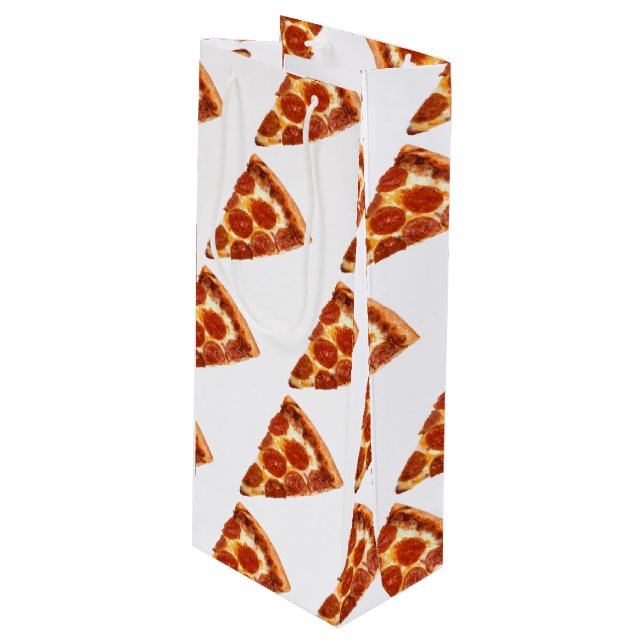 Sac Cadeau Pour Bouteille SlipperyJoe's classique pepperoni pizza tranche fo (Devant Angle)