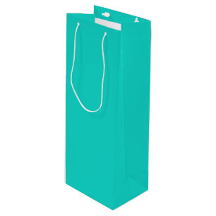 Sac Cadeau Pour Bouteille Solide clair turquoise