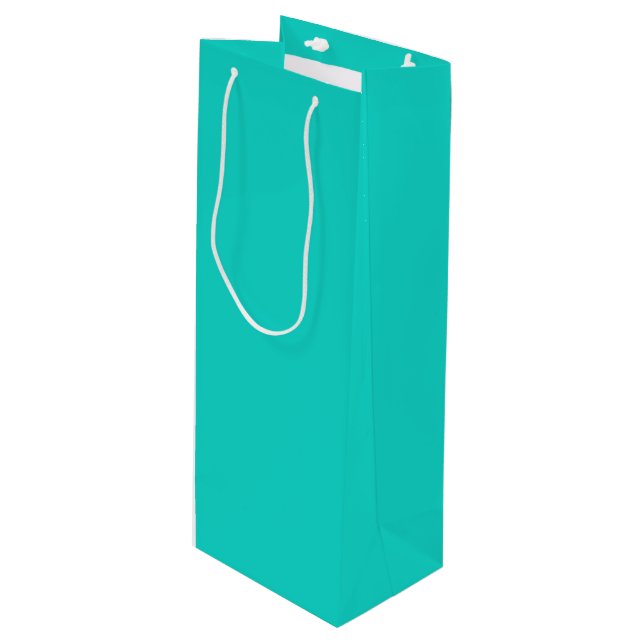 Sac Cadeau Pour Bouteille Solide clair turquoise (Devant Angle)