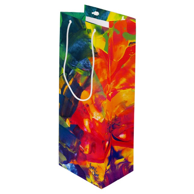 Sac Cadeau Pour Bouteille Spirale psychédélique SPWW (Devant Angle)