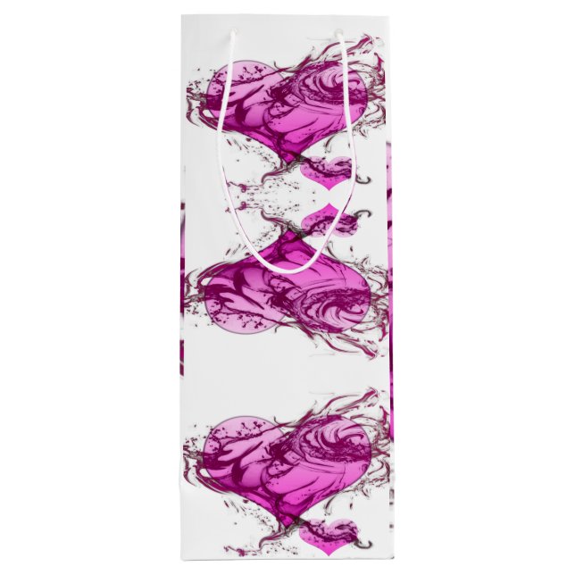 Sac Cadeau Pour Bouteille Splash du coeur (Dos)