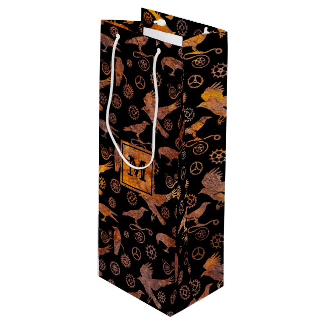 Sac Cadeau Pour Bouteille Steampunk Colorful (Devant Angle)