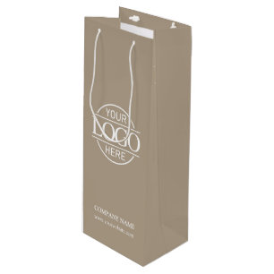 Sac Cadeau Pour Bouteille Style Simple Taupe Beige Entreprise Logo d'affaire