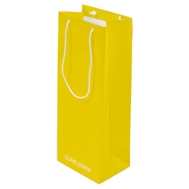 Sac Cadeau Pour Bouteille Sunflower Yellow Colour Name (Devant Angle)