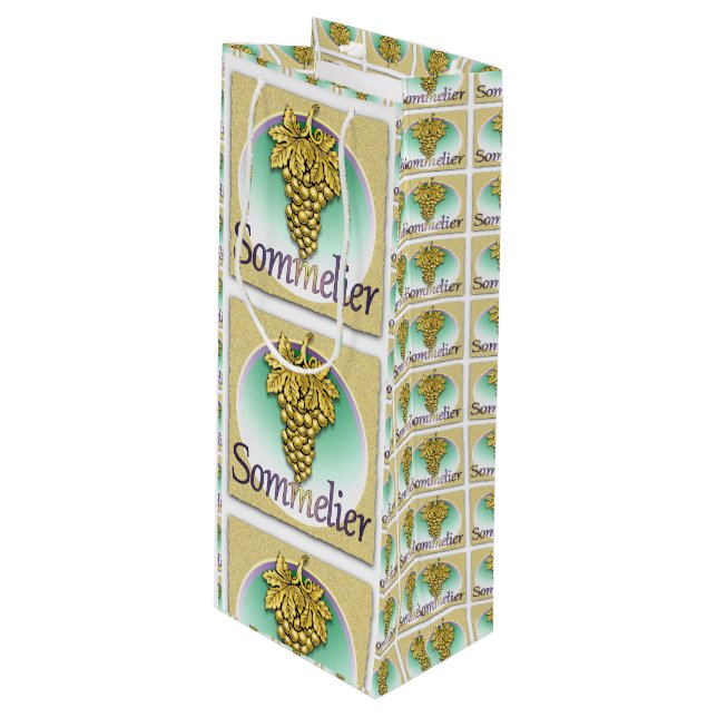 Sac Cadeau Pour Bouteille Symbole sommelier (Devant Angle)