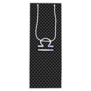 Sac Cadeau Pour Bouteille Symbole zodiaque de la bibliothèque d'argent sur l