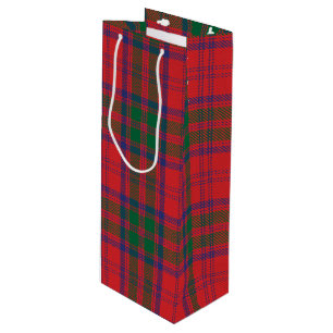 Sac Cadeau Pour Bouteille Tartan Christmas Clan Grant Red Check Holiday