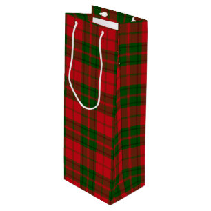 Sac Cadeau Pour Bouteille Tartan de Noël Clan Drummond carreau rouge