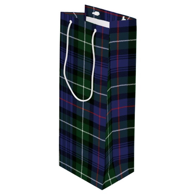 Sac Cadeau Pour Bouteille Tartan vert pourpre de Noël Plaid (Devant Angle)