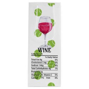 Sac Cadeau Pour Bouteille Tennis ball pour les amateurs de vin avec nutritio