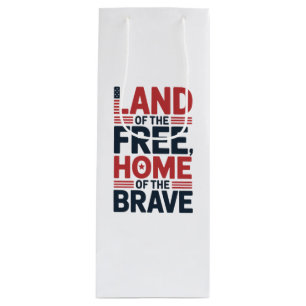 Sac Cadeau Pour Bouteille Terre de la Liberté   Chemise USA Maison des Brave