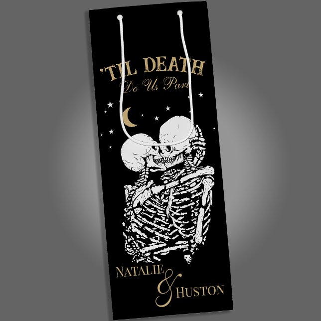 Sac Cadeau Pour Bouteille Til Death Skeleton Lots Tarot Card Goth Mariage (Créateur téléchargé)