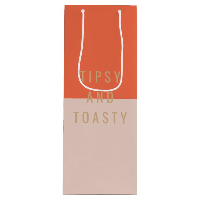 Sac Cadeau Pour Bouteille Tipsy & Toasty (Devant)