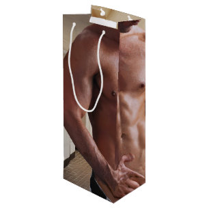 Sac Cadeau Pour Bouteille Torse d'homme musclé torse nu sixpack de SlipperyJ