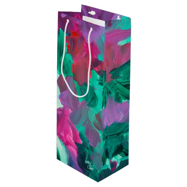 Sac Cadeau Pour Bouteille Touche SPWW des tons bijoux (Devant Angle)
