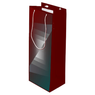 Sac Cadeau Pour Bouteille Tournée de gris sur la bordeaux turquoise