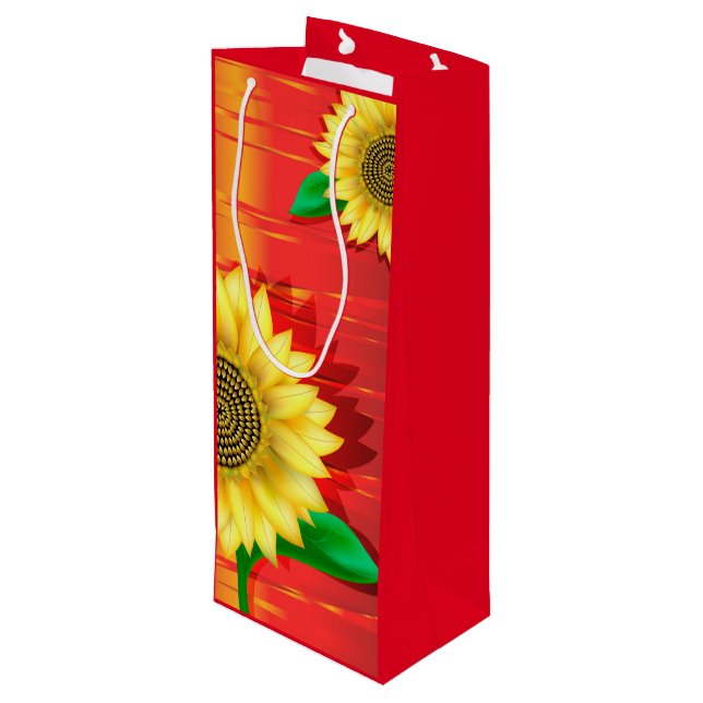 Sac Cadeau Pour Bouteille Tournesol (Dos Angle)
