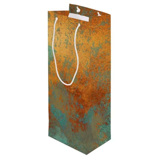 Sac Cadeau Pour Bouteille Trendy Rich Copper Patina Metallic (Dos Angle)