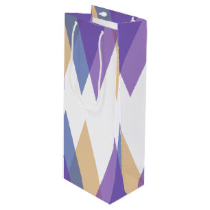 Sac Cadeau Pour Bouteille Triangles pourpre, bleu et jaune