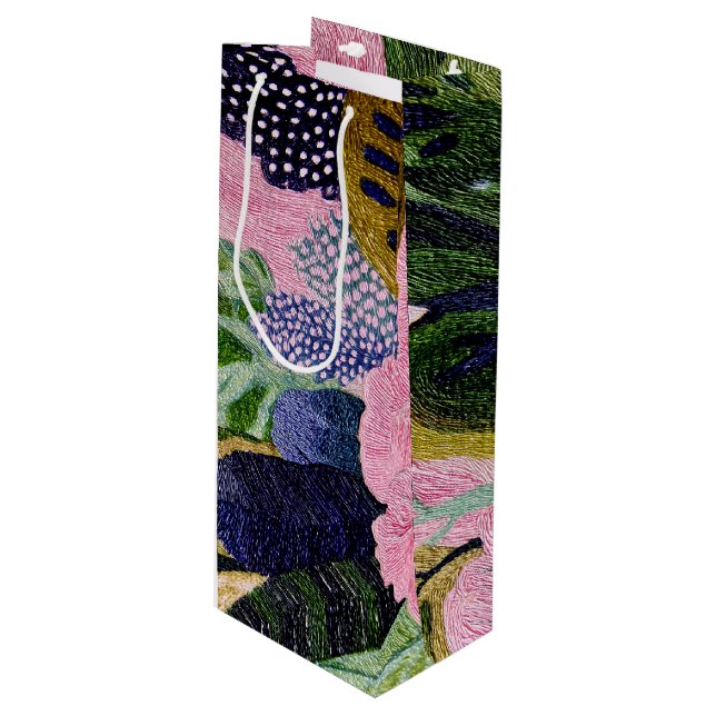 Sac Cadeau Pour Bouteille Tropical Modernism Bouquet Bag (Devant Angle)
