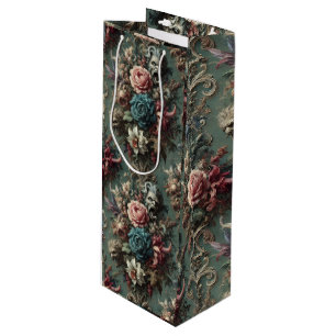 Sac Cadeau Pour Bouteille Un Dirge Dérangé - Design Floral Gothique