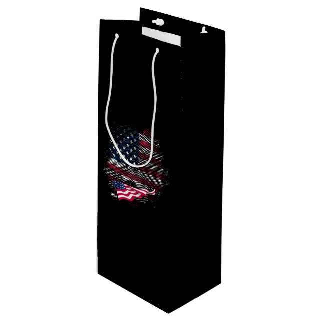 Sac Cadeau Pour Bouteille USA flag (Devant Angle)