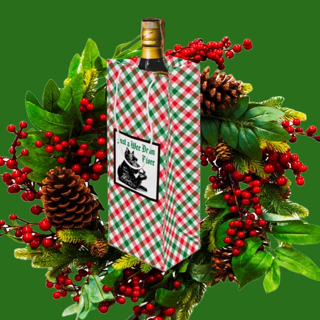 Sac Cadeau Pour Bouteille Vacances customisées Terrier écossais (Put their favorite Scotch in this customizable wine bag! Edit the text if you'd like.)