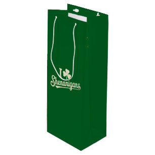 Sac Cadeau Pour Bouteille Vert Drôle Irlandais Patty's Trèfle Saint-Patrick