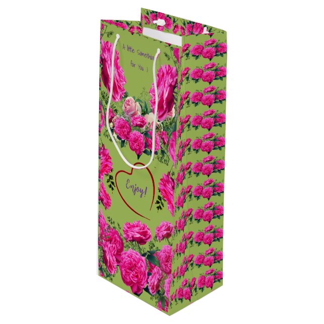 Sac Cadeau Pour Bouteille Vert olive amusant (Devant Angle)