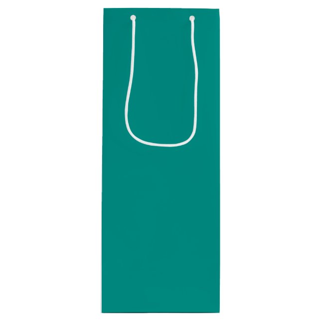 Sac Cadeau Pour Bouteille Vert sarcelle uni (Devant)