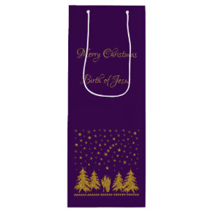 Sac Cadeau Pour Bouteille Vierge religieuse de Noël Marie, Saint Joseph, Jés