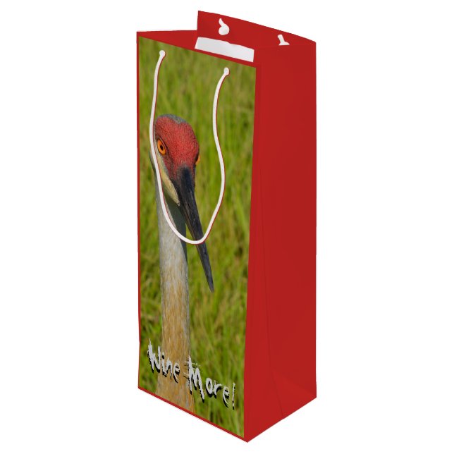 Sac Cadeau Pour Bouteille Vin amusant Plus Sand Hill Crane Nature Faune (Dos Angle)