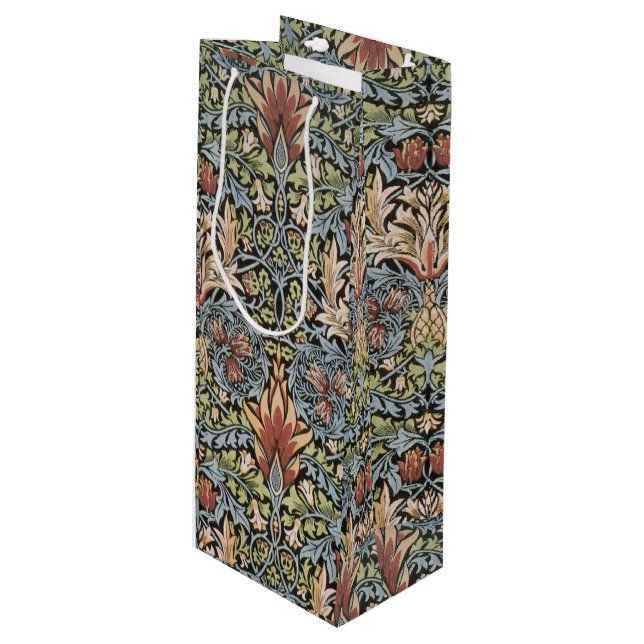 Sac Cadeau Pour Bouteille Vintage William Morris (Devant Angle)