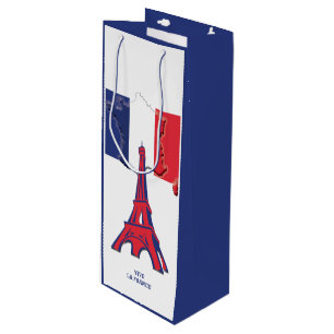 Sac Cadeau Pour Bouteille Vive patriotique La FRANCE Paris