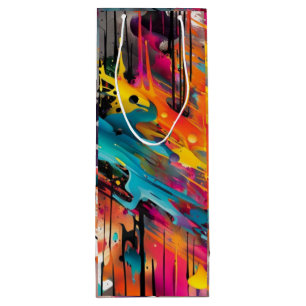 Sac Cadeau Pour Bouteille Vivid Chaos Splash Graffiti