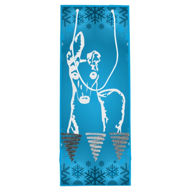 Sac Cadeau Pour Bouteille White Italian Greyhound (Dos)