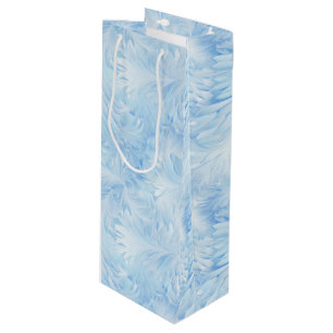 Sac Cadeau Pour Bouteille Winter Wonderland Bleu gelé motif
