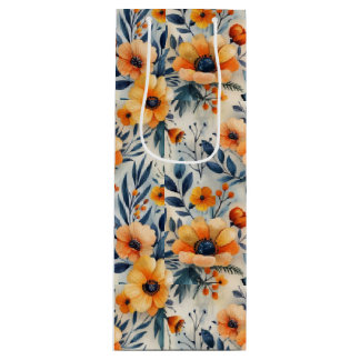 Sac Cadeau Pour Bouteille Yellow Flowers