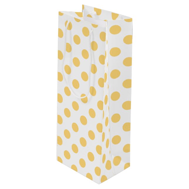 Sac Cadeau Pour Bouteille Yellow polkadots (Devant Angle)