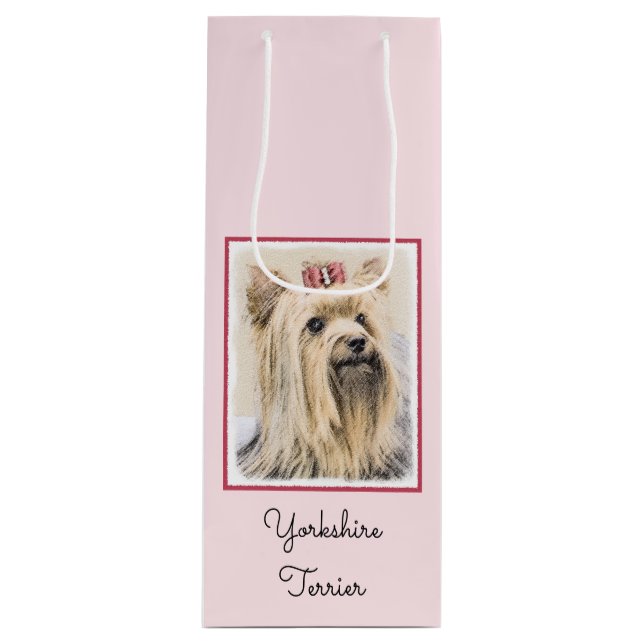 Sac Cadeau Pour Bouteille Yorkshire Terrier Peinture - Cute Original Chien A (Devant)
