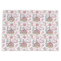 Sac cadeau pour chat rose et blanc