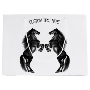 Sac cadeau pour chevaux debout avec texte personna