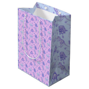 Sac cadeau pour dinosaures rose, Lilac, bleu et vi
