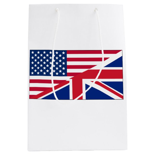 Sac cadeau pour drapeau américain et britannique à (Devant)