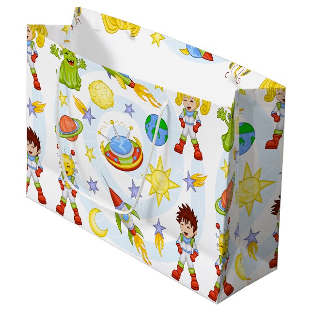 Sac Cadeau pour Enfants de l'Espace (Devant Angle)