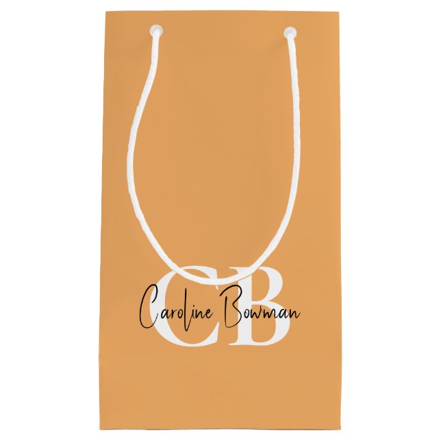 Sac cadeau pour entreprise orange douce couleur te (Devant)