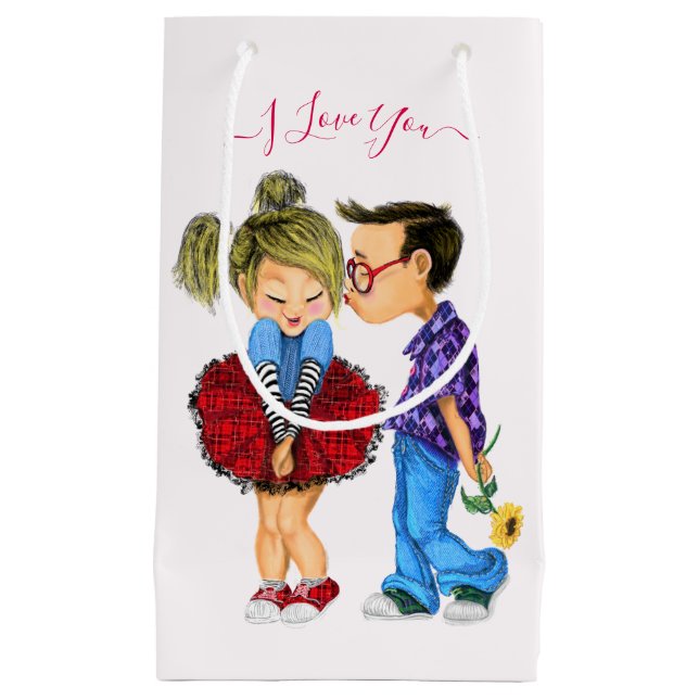 Sac Cadeau pour Joli Couple - Je t'aime (Devant)