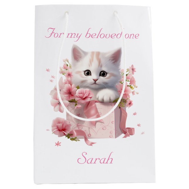 Sac cadeau pour les Amoureux de les chats Nom pers (Devant)