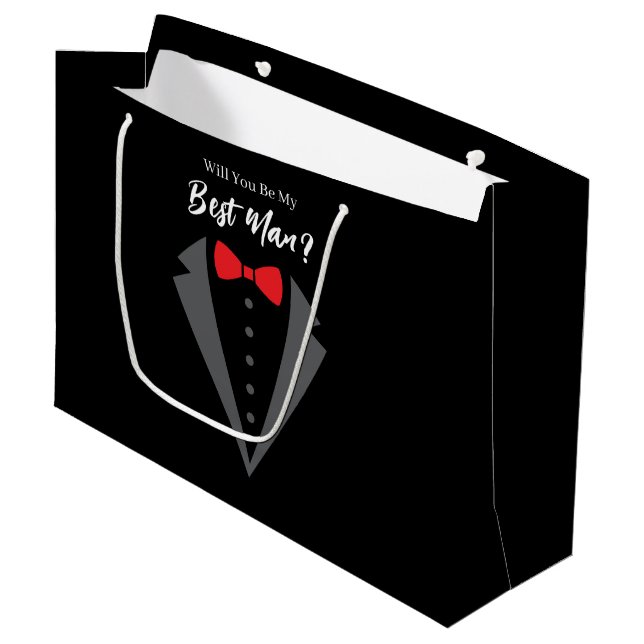 Sac cadeau pour témoin de mariage (Devant Angle)