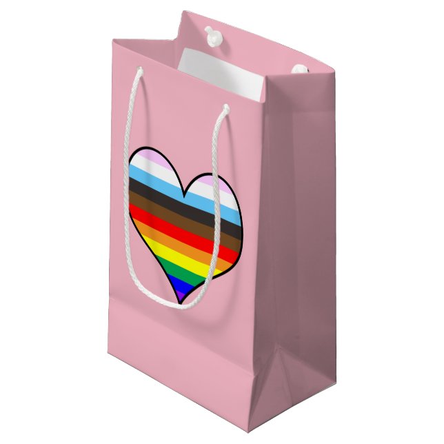 Sac cadeau Rainbow Heart (Devant Angle)
